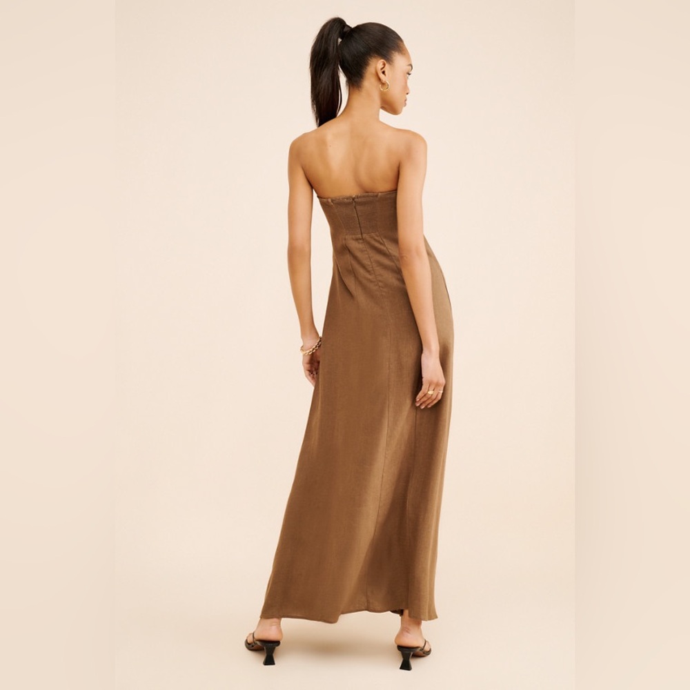 A-line WeWoreWhat Strapless linen Dress new with tags medium - Picture 2 of 7